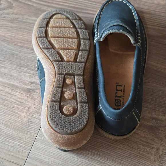 Born Nerina Navy Penny Loafers - Classic Slip-On Shoes - Picture 6 of 6